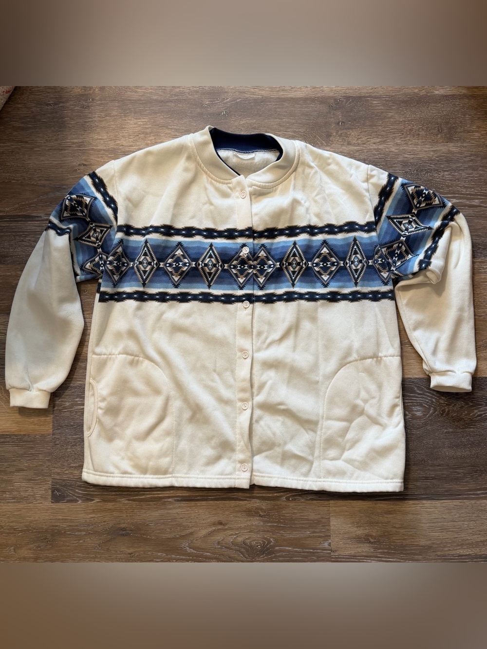 Vintage 80s/90s J Designs USA Aztec Southwestern Fleece Jacket